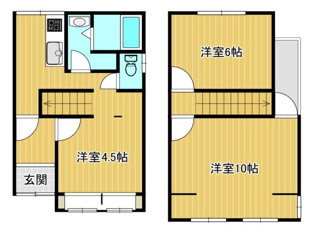 東大阪市花園西町2丁目　テラスハウスの間取り