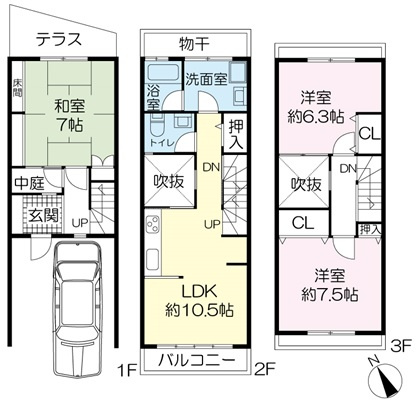 京都市東山区泉涌寺門前町住宅の間取り