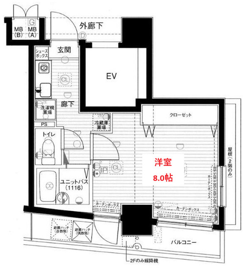 【間取り】 | メインステージ蒲田Ⅱ | お部屋の間取り図です。
