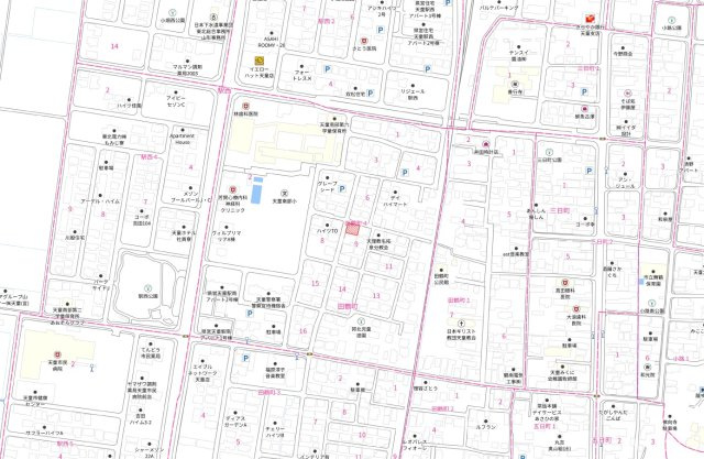 天童市田鶴町【売地】の地図|案内図