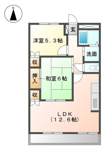 東村山市本町２丁目の賃貸マンションの間取り