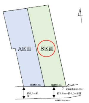 杉並区和泉　建築条件なし売地B区画の土地図