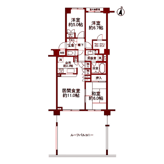 【間取り】 | コローレ青葉台B棟