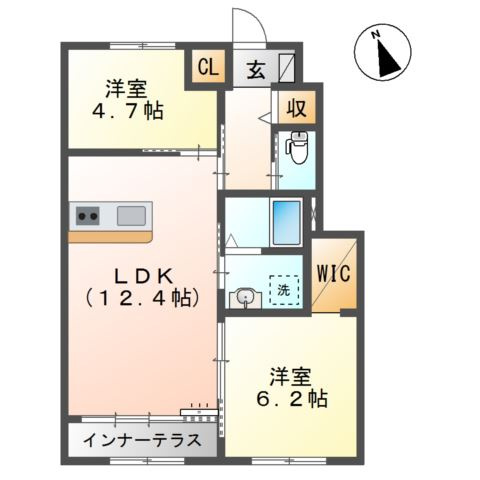 カーサ　ミルフィーユの間取り