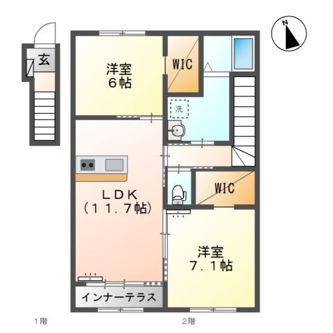 カーサ　ミルフィーユの間取り