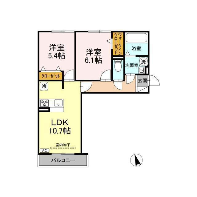 D-ROOM蘇原村雨町B棟の間取り