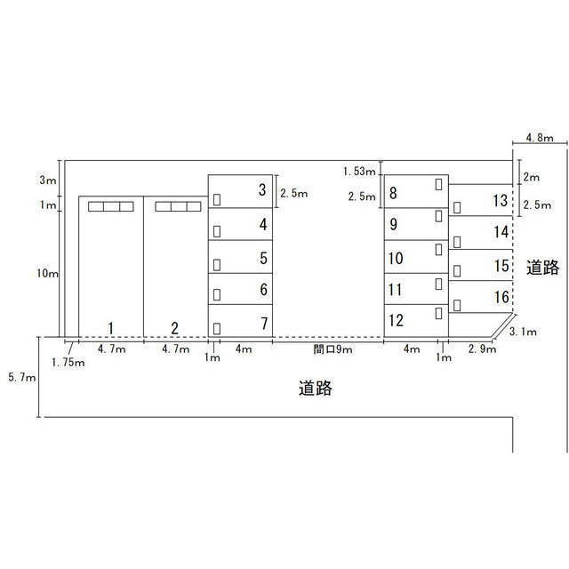 中鶉３丁目駐車場の間取り
