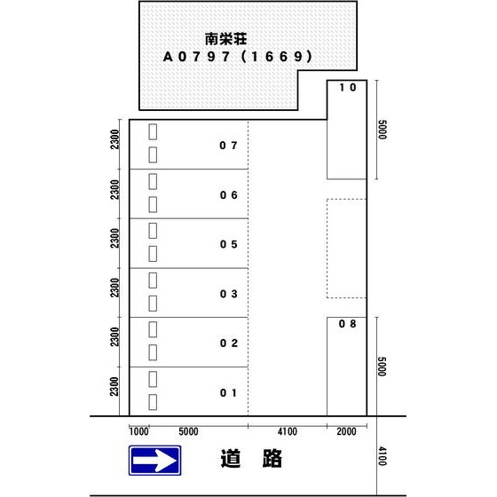 南栄荘駐車場の間取り