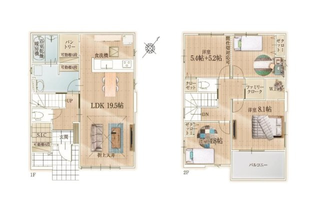 糟屋郡志免町志免4丁目第9-3棟（3号棟）の間取り
