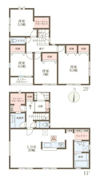 リーブルガーデン勾田町 １号棟 ／新築一戸建の間取り