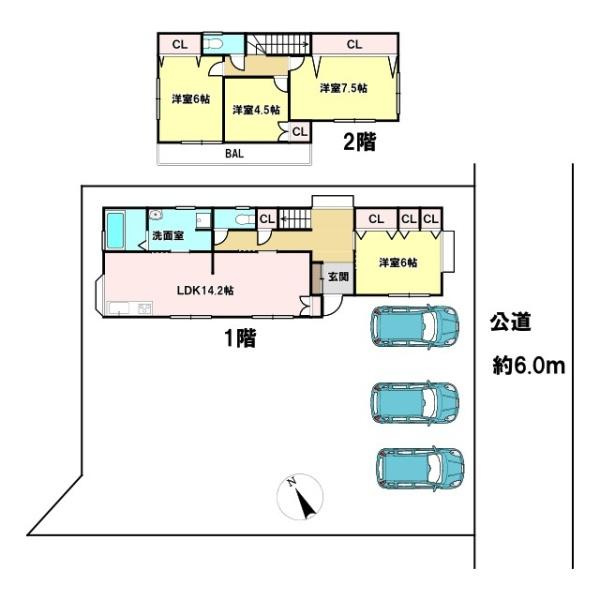 富里市十倉の中古一戸建の間取り