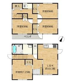 八街市文違の中古一戸建の間取り