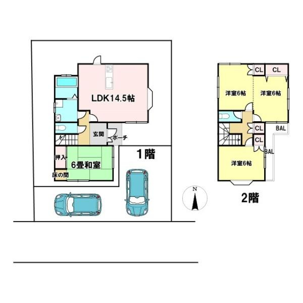 富里市十倉の中古一戸建の間取り