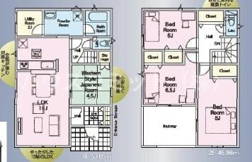 八街市榎戸の新築一戸建の間取り