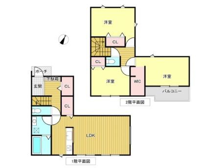 富里市日吉台６丁目の新築一戸建の間取り