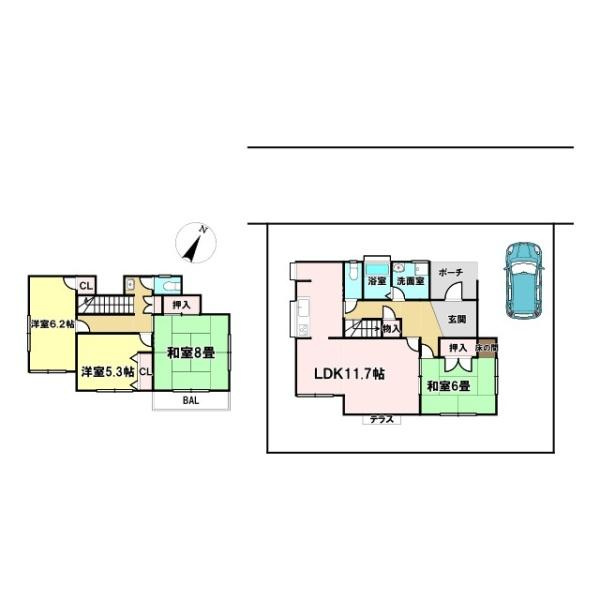八街市希望ヶ丘の中古一戸建の間取り