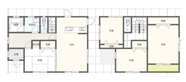八街市沖の中古一戸建の間取り