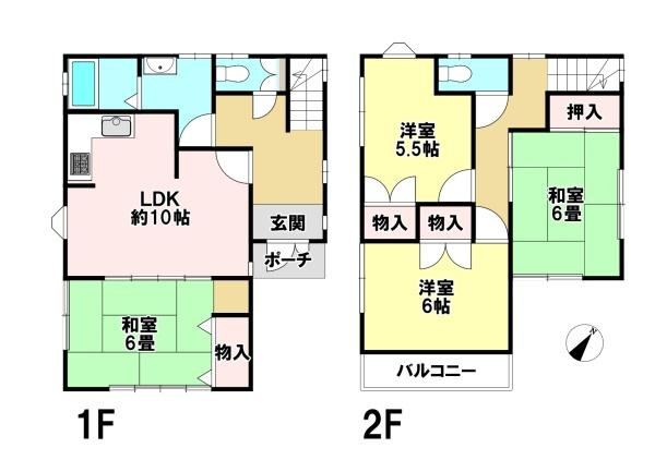 八街市沖の中古一戸建の間取り