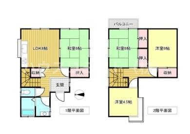 富里市十倉の中古一戸建の間取り