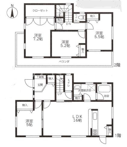 八街市文違の中古一戸建の間取り