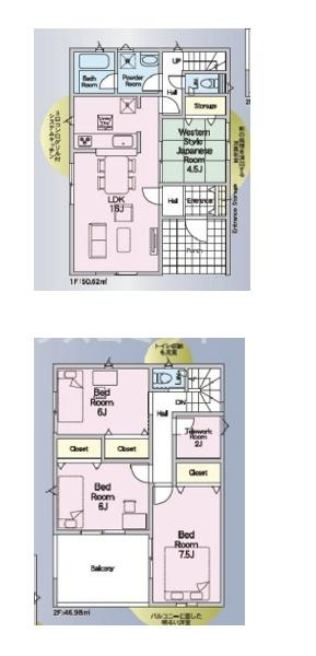 八街市榎戸の新築一戸建の間取り