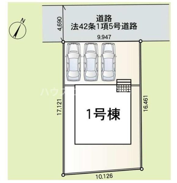 八街市文違の新築一戸建の前面道路含む現地写真
