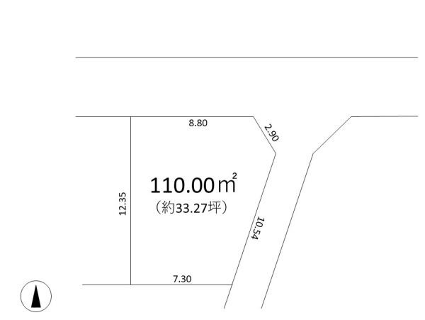 富里市七栄の売地の土地図