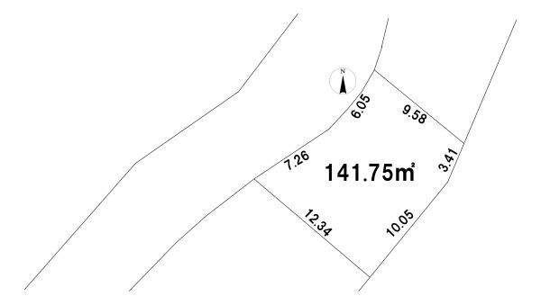 富里市新中沢の売地の土地図