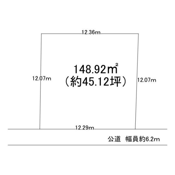 富里市中沢の売地の土地図