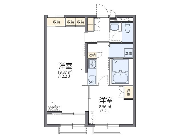 レオパレス小渕の間取り|代表的な間取のため実際の間取とは異なる場合があります