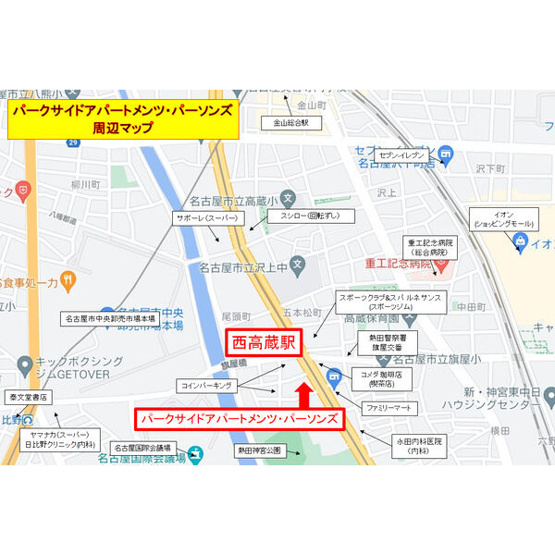 【地図】 | パークサイドアパートメンツ・パーソンズ