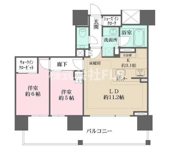 港区虎ノ門３丁目の賃貸マンションの間取り