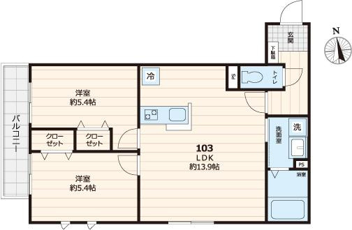 ガーデン旭の間取り