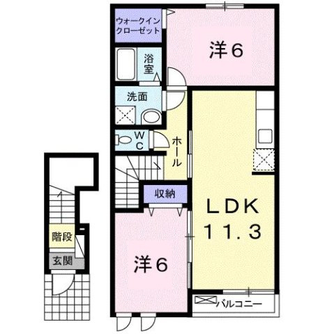カーサ府中　Ⅱの間取り