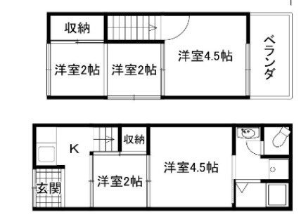 南寺方中通2丁目貸家の間取り