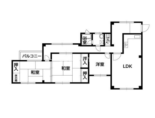 私市ロイヤルマンションの間取り