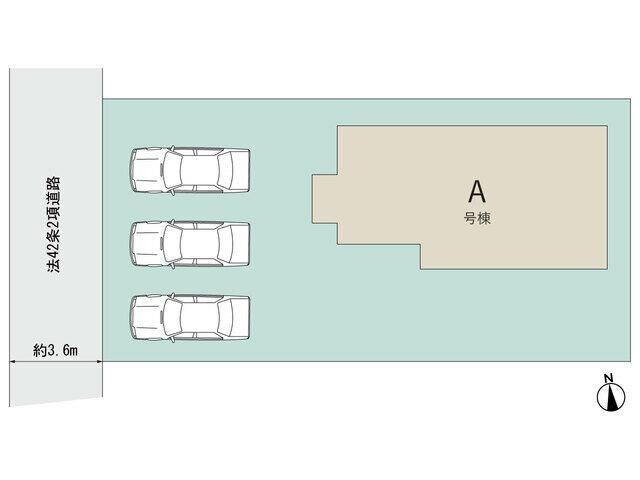 仲介手数料無料）一宮市浅井町河田３４番　A号棟の区画図