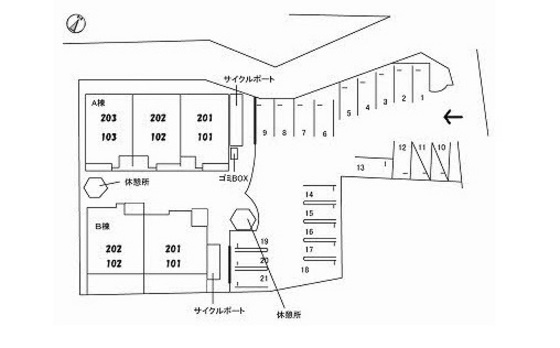 【地図】ウィステリア学南　Ｂ棟