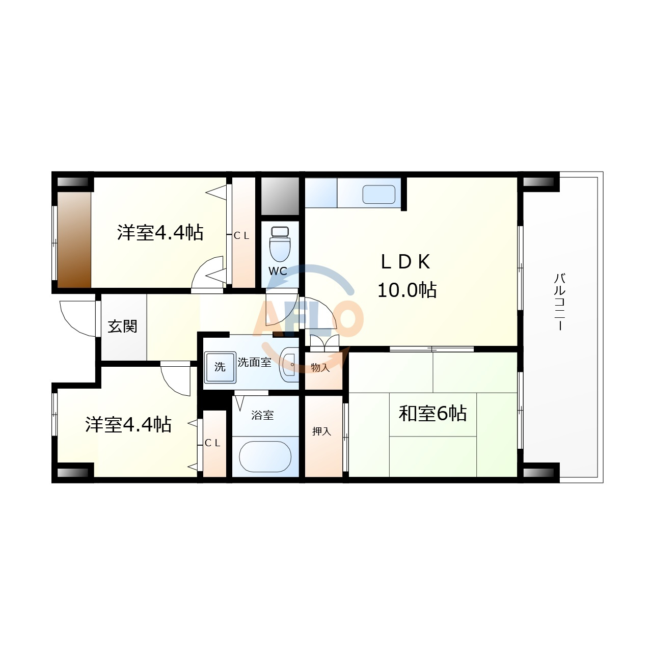 CH.158RESIDENCE NAKANOSHIMA　中之島小学校区の間取り|フクエイ中之島　間取り