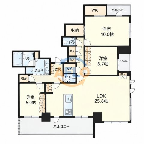 ザ・パークハウス大阪梅田タワー　中津小学校区の間取り|ザ・パークハウス大阪梅田タワー　間取り