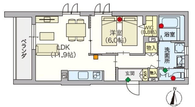 （シニア限定）ヘーベルVillage深川の間取り|シニア向けの充実した設備