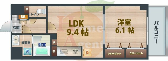 【間取り】 | SAパームレジデンス | 1LDKのお部屋です。
