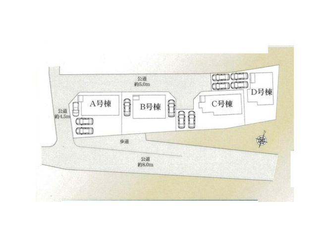 【土地図】 | 中依知新築戸建 | 駐車のしやすさや庭の広さ、隣家との距離感は図面だけでは分かりません。建物とあわせて現地でご案内しますので、ご希望の日時をお知らせください。※図面と現況が異なる場合は現況優先。