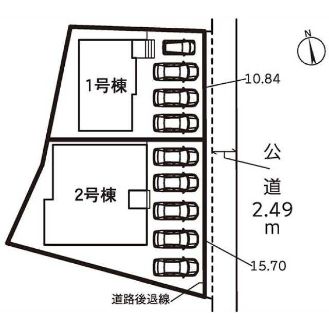 仲介手数料無料）一宮市木曽川町玉ノ井　１号棟の区画図