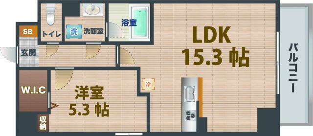 【間取り】 | ヴェリテ鷺ノ宮 | 1LDKのお部屋。