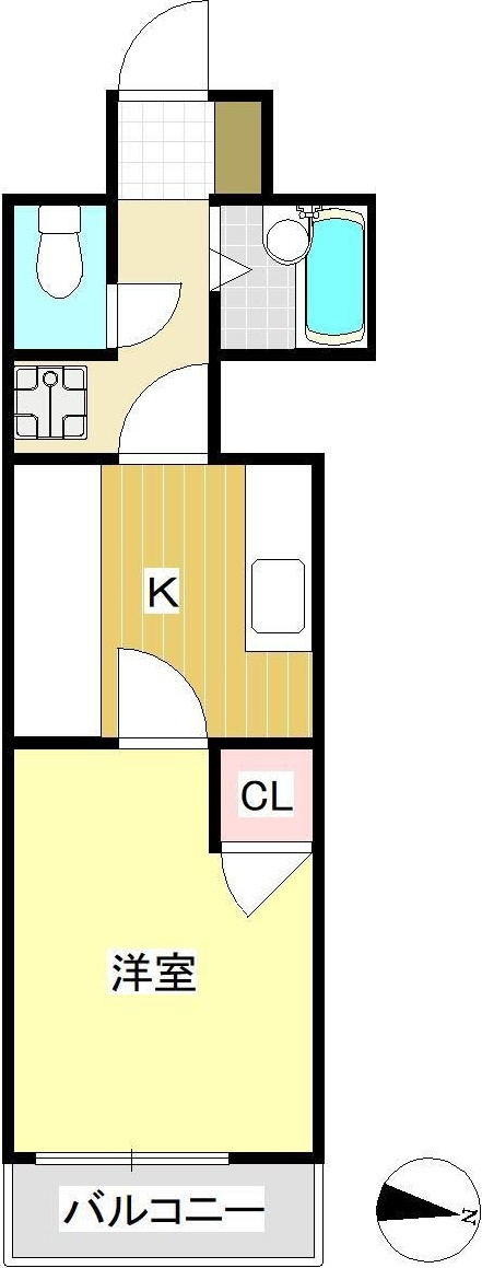 北原ビルの間取り|１Kの間取りです