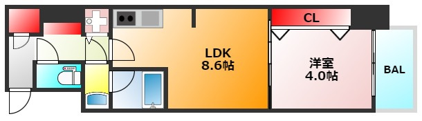 スプランディッド淀屋橋ＤＵＥの間取り
