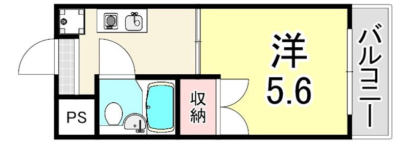 尼崎市東園田町９丁目の賃貸マンションの間取り