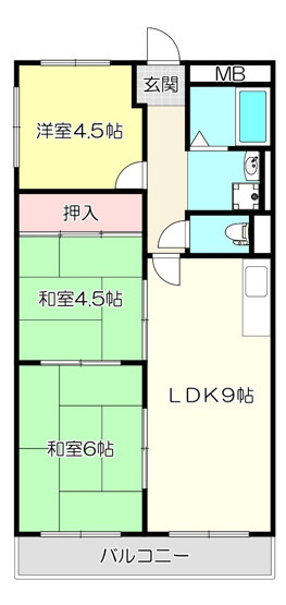 【間取り】 | ダイヤモンドハイツ橋原