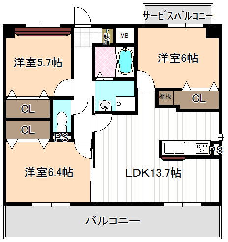 グレース当知の間取り